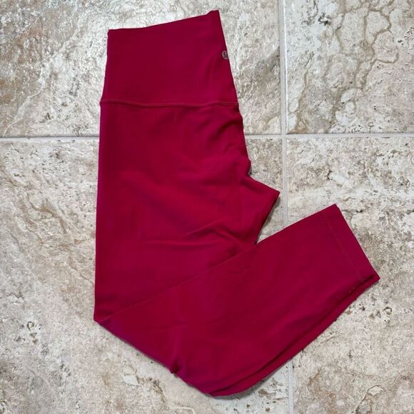 lululemon athletica Pants - Lululemon athletica (Sz 10) hot pink align capri leggings yoga seamless